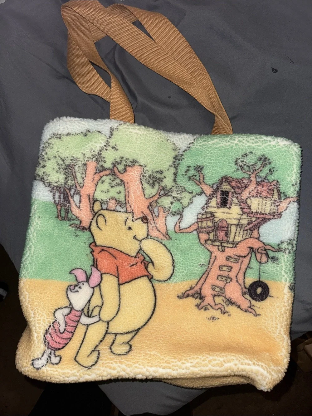 Disney Winnie the Pooh Plush Tote Bag - Yellow, Green, Tan